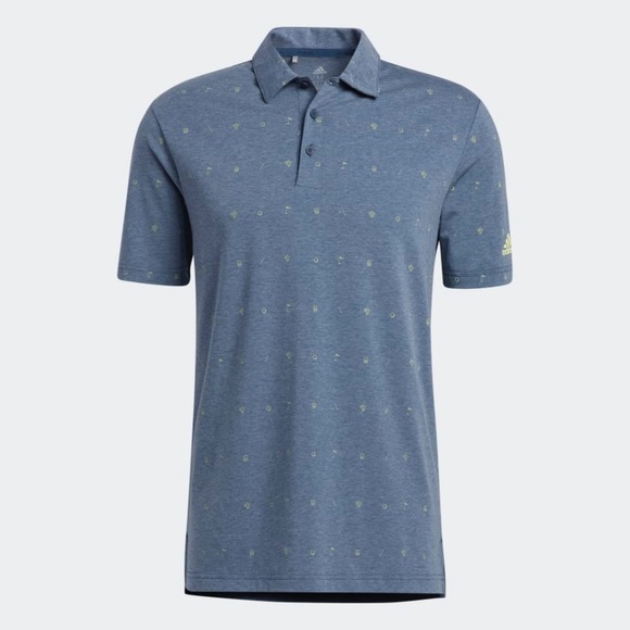 Adidas Allover Print Primegreen Golf Polo Shirt - Size L - Picture 1 of 5